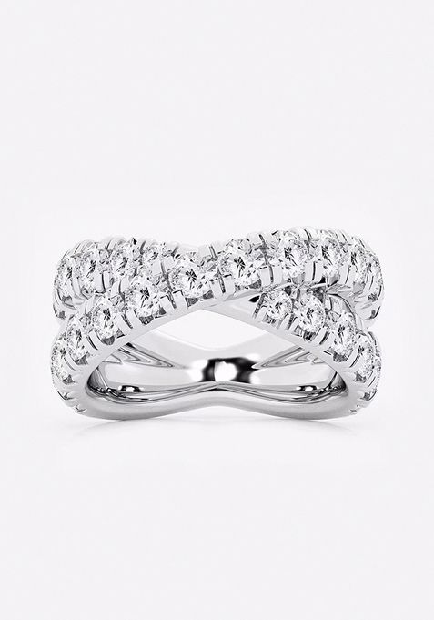 3 ctw Round Lab Grown Diamond Crossover Fashion Band