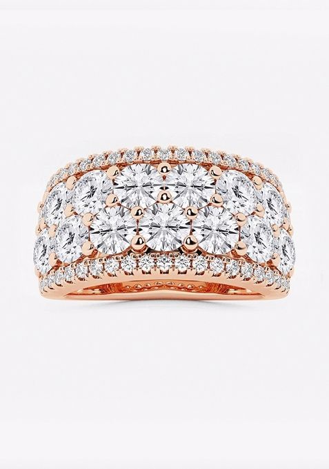 3 ctw Round Lab Grown Diamond Multi Row Fashion Band