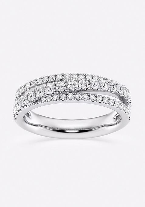 2/3 ctw Round Lab Grown Diamond Crossover Fashion Band