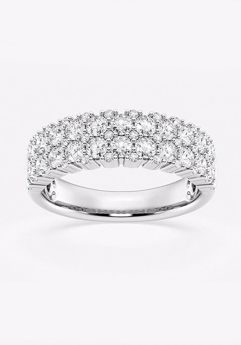 1 1/2 ctw Round Lab Grown Diamond Double Row Fashion Band