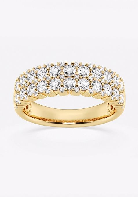 1 1/2 ctw Round Lab Grown Diamond Double Row Fashion Band