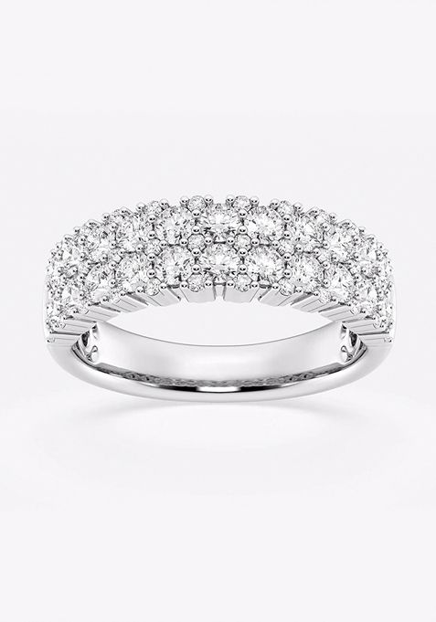 1 1/2 ctw Round Lab Grown Diamond Double Row Fashion Band