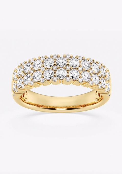 1 1/2 ctw Round Lab Grown Diamond Double Row Fashion Band