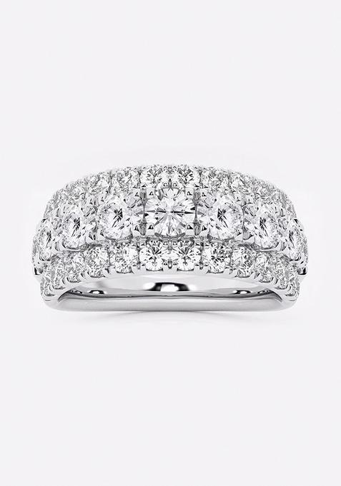 2 1/5 ctw Round Lab Grown Diamond Triple Row Fashion Band