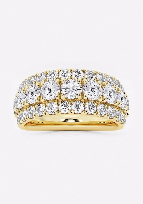 2 1/5 ctw Round Lab Grown Diamond Triple Row Fashion Band