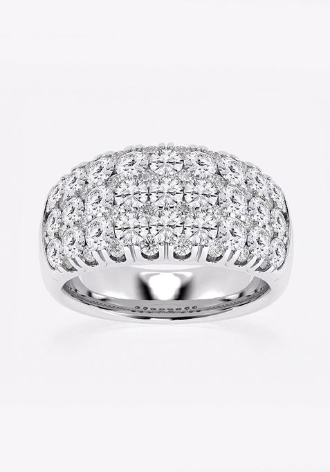 3 ctw Round Lab Grown Diamond Domed Fashion Band