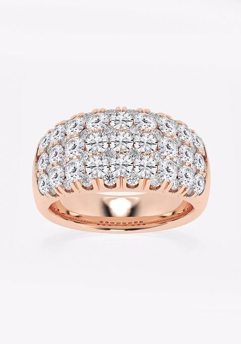 3 ctw Round Lab Grown Diamond Domed Fashion Band