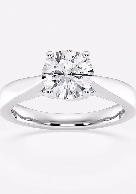 1 1/2 ctw Round Lab Grown Diamond Floral Solitaire Engagement Ring