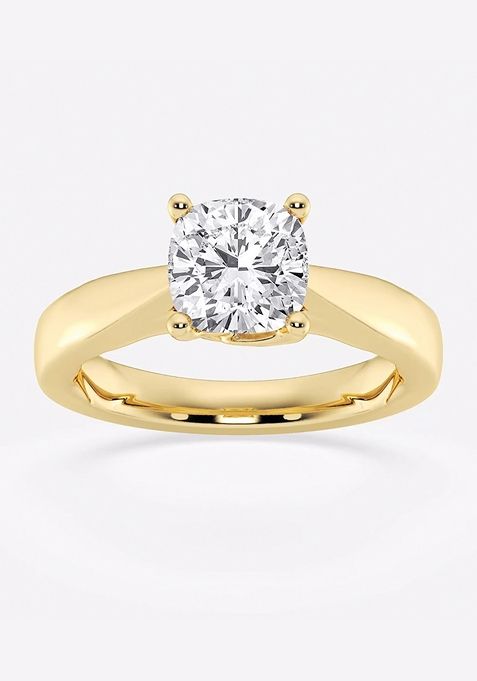 2 ctw Cushion Lab Grown Diamond Floral Solitaire Engagement Ring