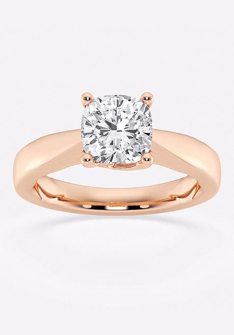 2 ctw Cushion Lab Grown Diamond Floral Solitaire Engagement Ring