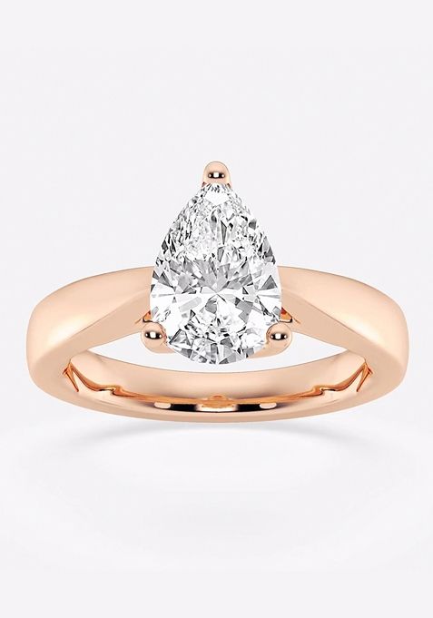 2 ctw Pear Lab Grown Diamond Floral Solitaire Engagement Ring