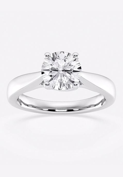 1 1/2 ctw Round Lab Grown Diamond Floral Solitaire Engagement Ring