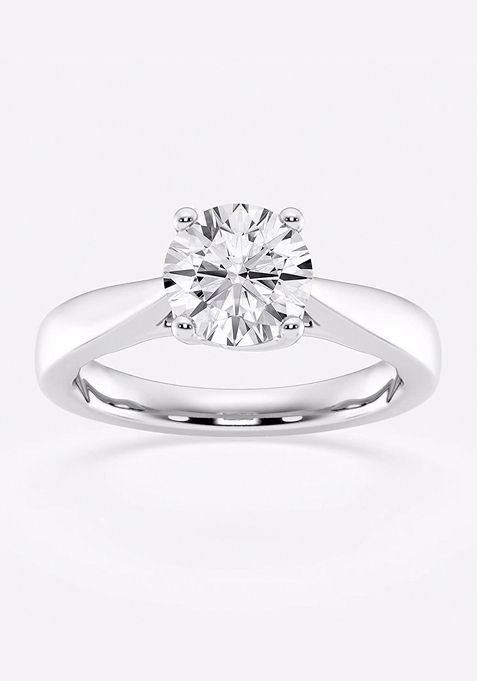 2 ctw Round Lab Grown Diamond Floral Solitaire Engagement Ring