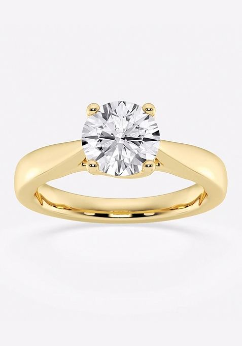 2 ctw Round Lab Grown Diamond Floral Solitaire Engagement Ring