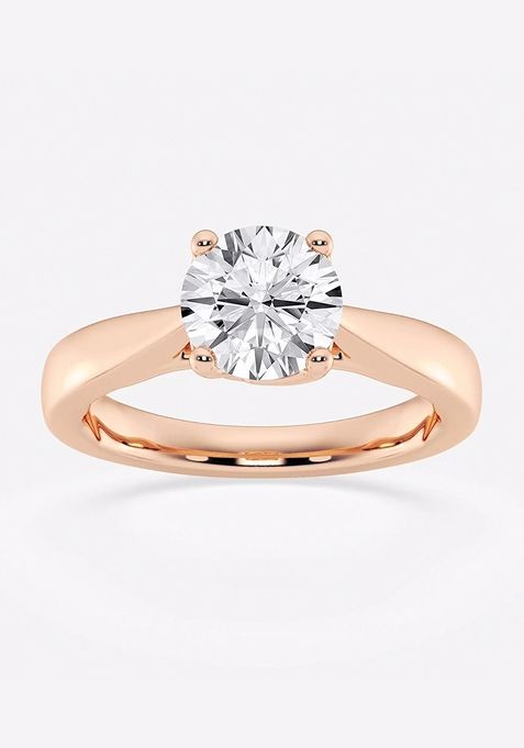 2 ctw Round Lab Grown Diamond Floral Solitaire Engagement Ring