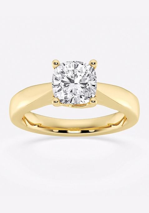 2 ctw Cushion Lab Grown Diamond Floral Solitaire Engagement Ring