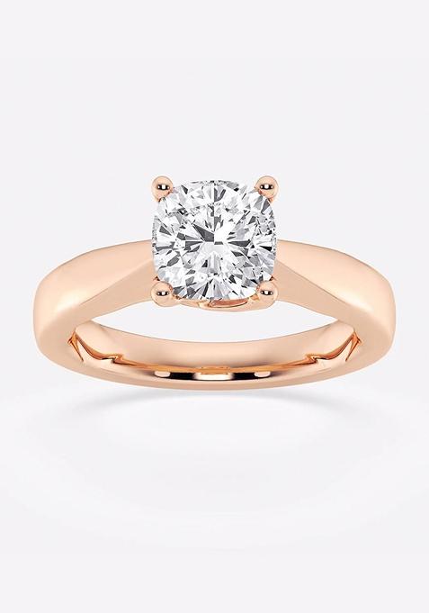 2 ctw Cushion Lab Grown Diamond Floral Solitaire Engagement Ring