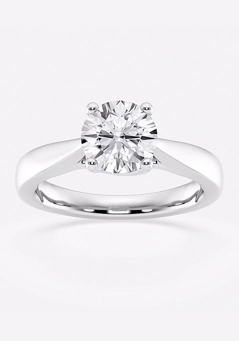 1 1/2 ctw Round Lab Grown Diamond Floral Solitaire Engagement Ring