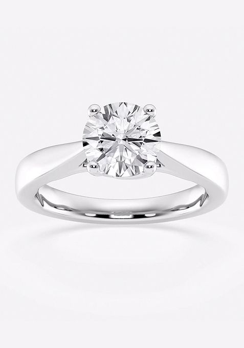 2 ctw Round Lab Grown Diamond Floral Solitaire Engagement Ring