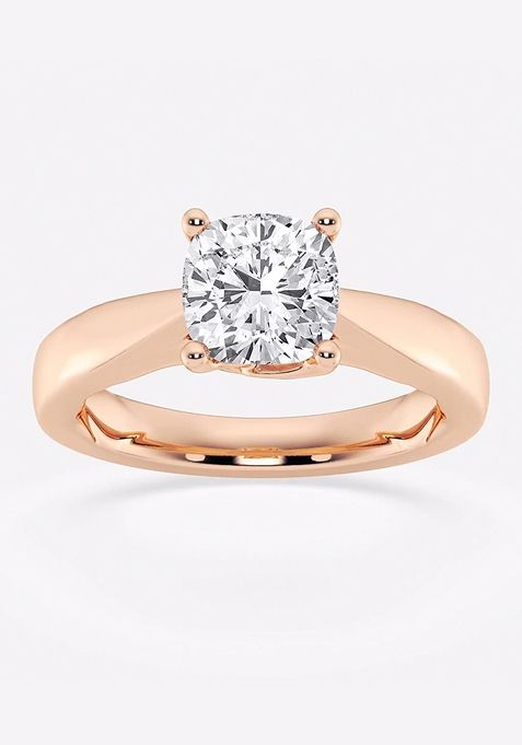 2 ctw Cushion Lab Grown Diamond Floral Solitaire Engagement Ring