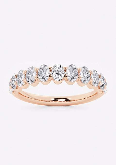 1 ctw Oval Lab Grown Diamond Wedding Band