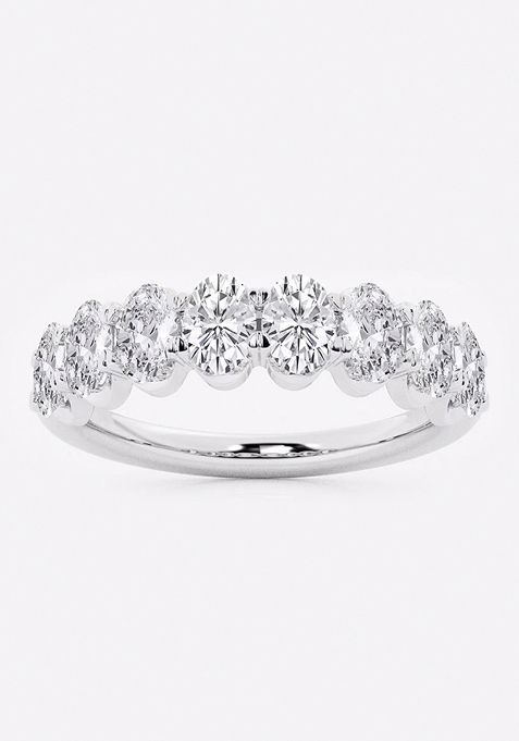 1 1/2 ctw Oval Lab Grown Diamond Anniversary Band