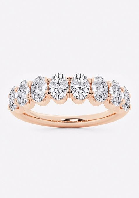 1 1/2 ctw Oval Lab Grown Diamond Anniversary Band