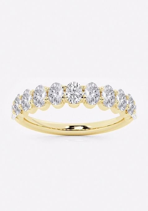 1 ctw Oval Lab Grown Diamond Wedding Band