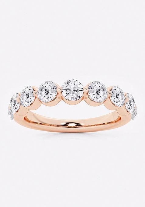 1 1/2 ctw Round Lab Grown Diamond Floating Wedding Band