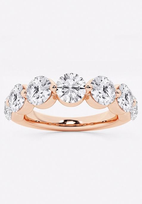 3 ctw Round Lab Grown Diamond Floating Anniversary Band