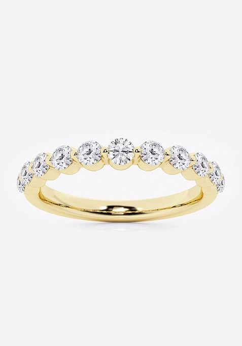 1/2 ctw Round Lab Grown Diamond Floating Wedding Band