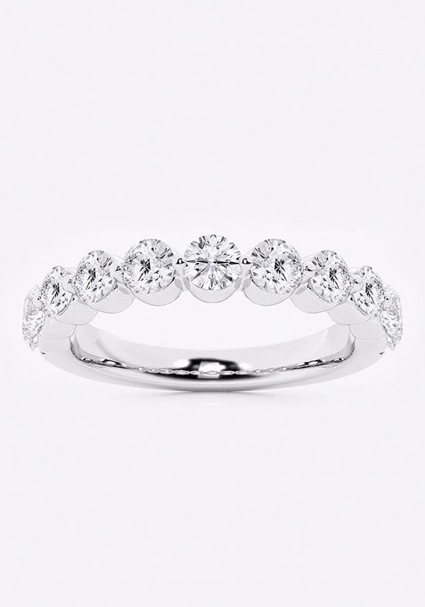 1 ctw Round Lab Grown Diamond Floating Wedding Band