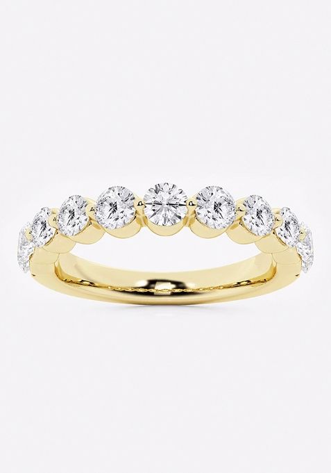 1 ctw Round Lab Grown Diamond Floating Wedding Band