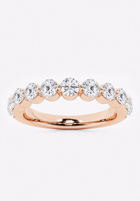 1 ctw Round Lab Grown Diamond Floating Wedding Band