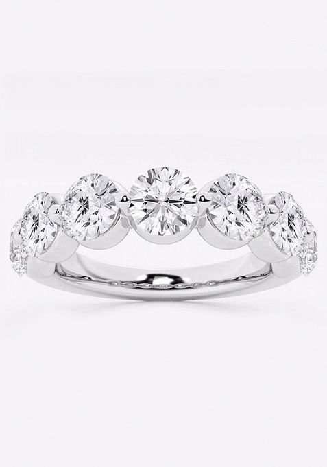 3 ctw Round Lab Grown Diamond Floating Anniversary Band