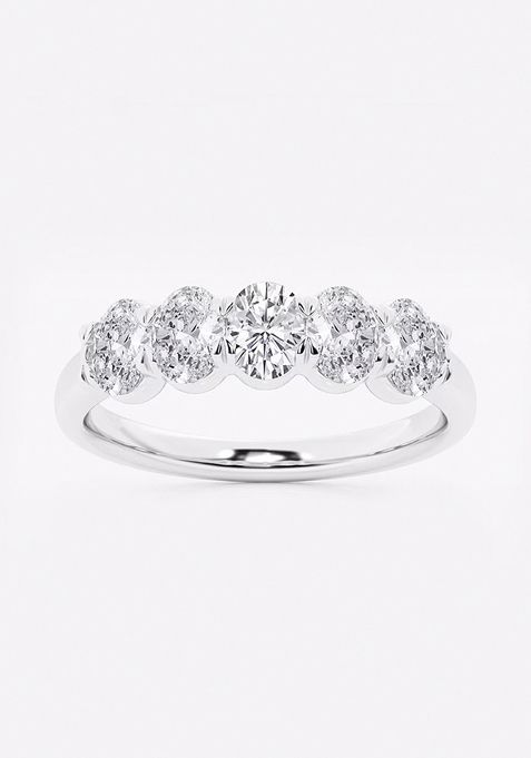 1 ctw Oval Lab Grown Diamond Five-Stone Anniversary Band