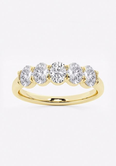 1 ctw Oval Lab Grown Diamond Five-Stone Anniversary Band