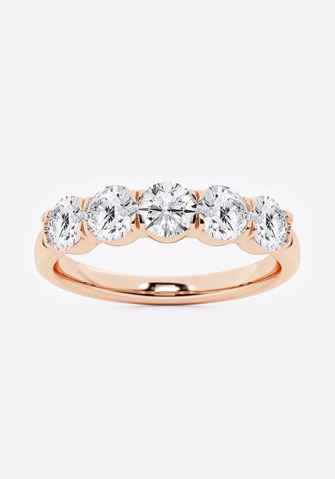 1 ctw Round Lab Grown Diamond Five-Stone Anniversary Band