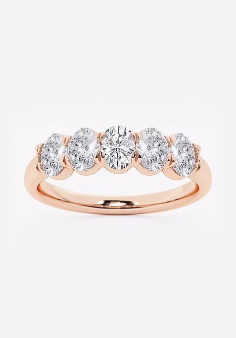 1 ctw Oval Lab Grown Diamond Five-Stone Anniversary Band