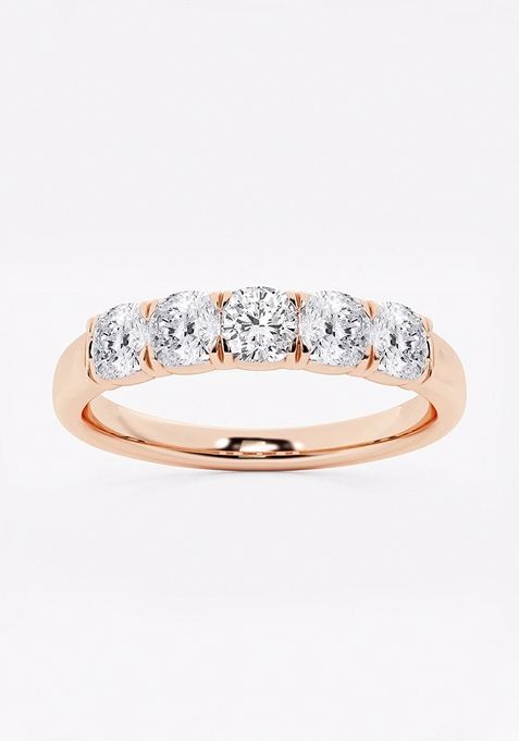 1 ctw Cushion Lab Grown Diamond Five-Stone Anniversary Band