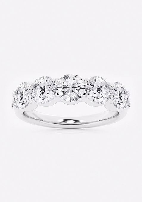 2 ctw Round Lab Grown Diamond Five-Stone Anniversary Band