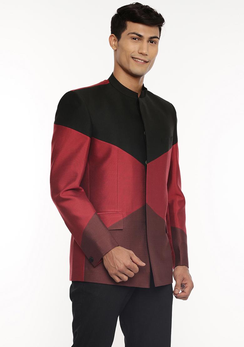 Multicolour Silk Bandhgala For Men - Indya