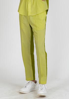 Green Colour Blocked Tropical Travel Pajama For Men
