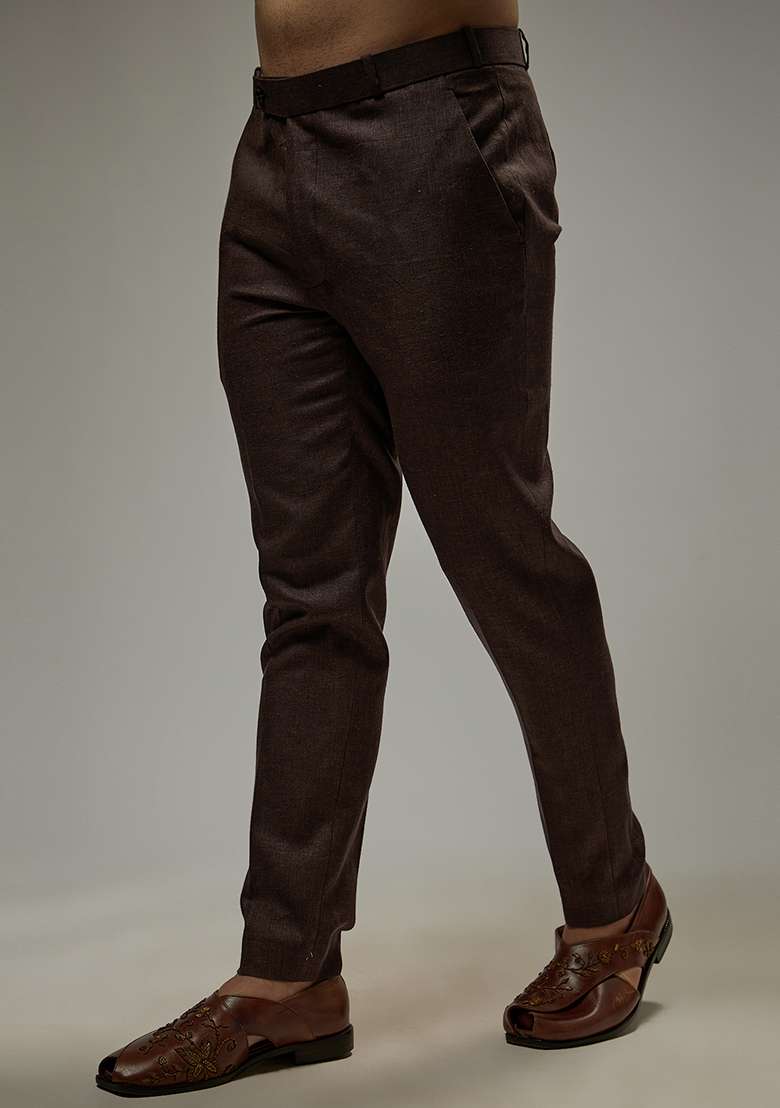 Brown Linen Co-Ord Set For Men - Indya