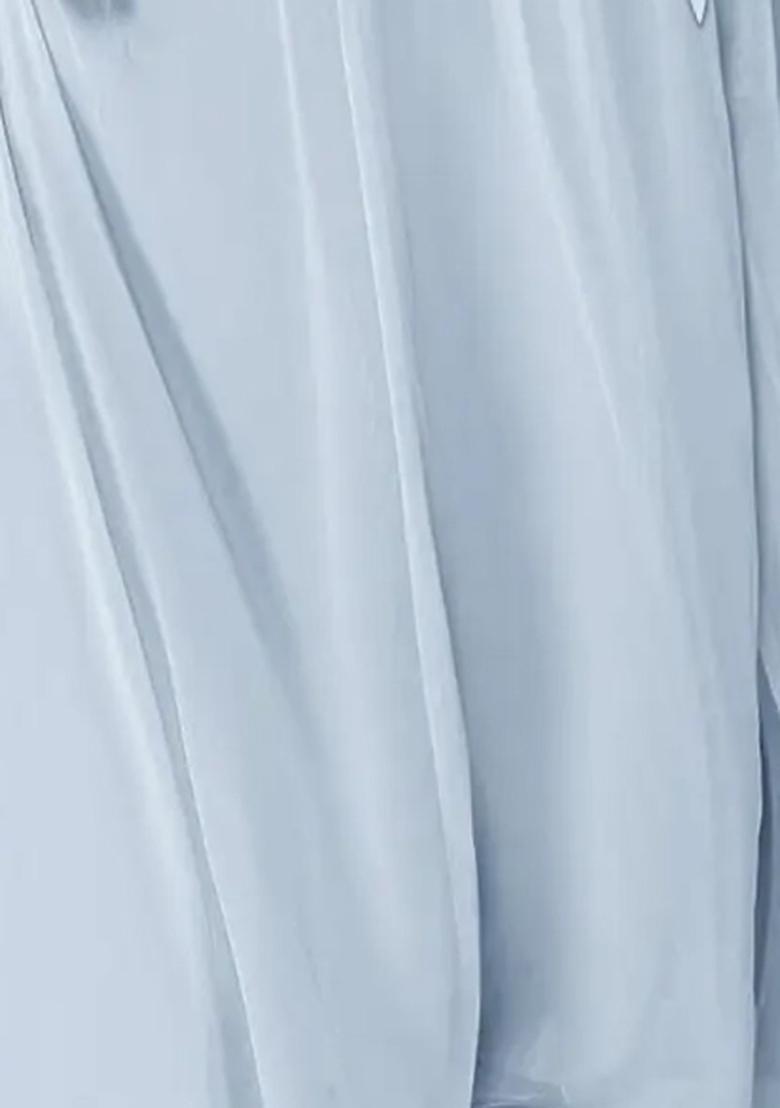Sky Blue A-Line V-Neck Chiffon Gown