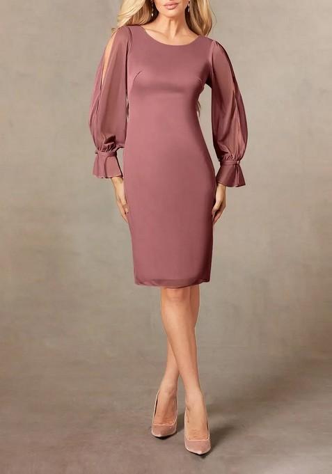 Desert Rose Sheath Thin Satin Dress