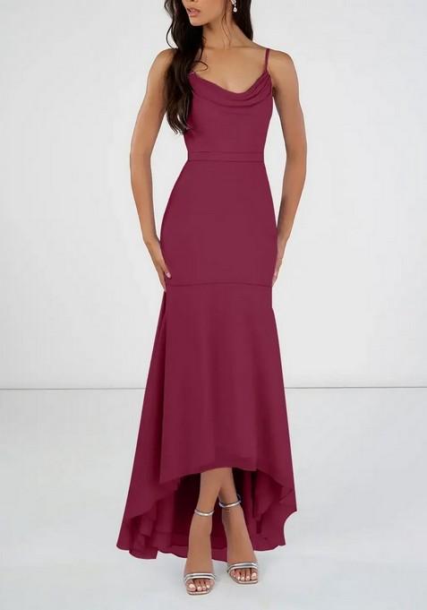 Purple Mermaid Scoop Cowl Gown