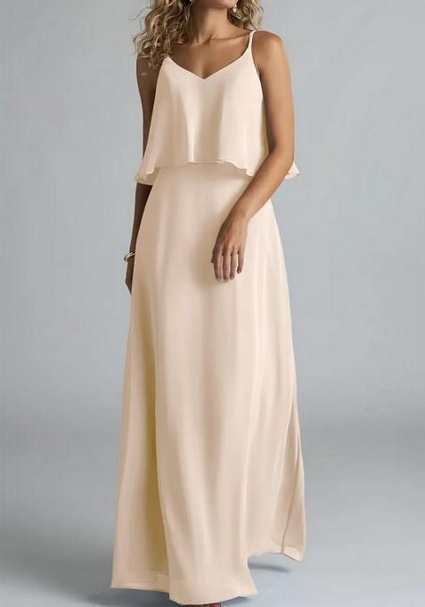 White Alabaster A-Line Chiffon Gown