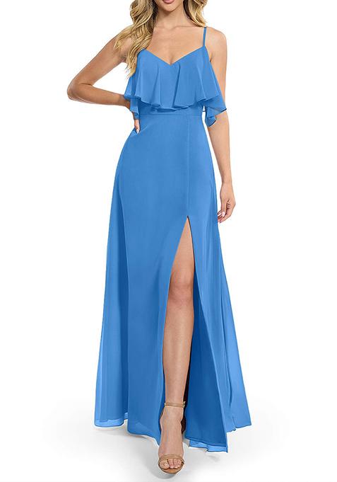 Blue Jay Flowy A-line Chiffon Gown