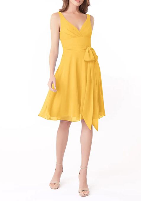 Marrigold A-Line Pleated Chiffon Dress